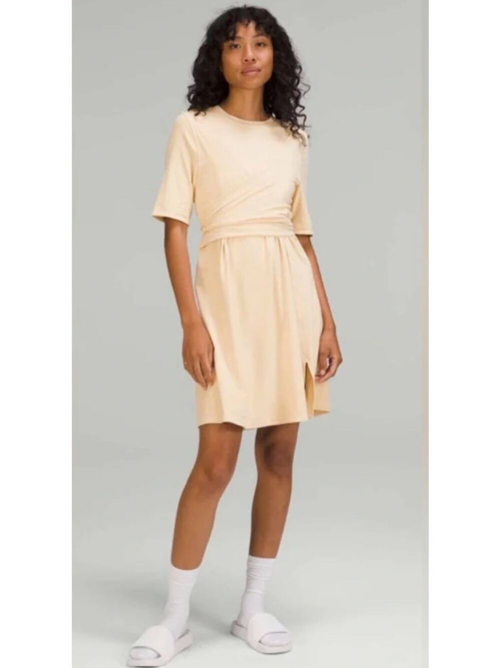 Lululemon Cotton Front Wrap T-Shirt Dress Size Tag Missing